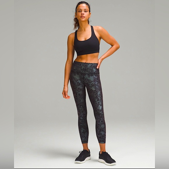 NEW Lululemon Wunder Under Tight 25” Metallic Blue Gray Shine Gym Leggings 14 - Picture 4 of 7